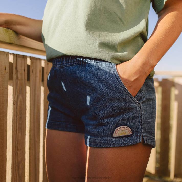 Passenger Frauen Kurz gewaschener Sunset-Denim aus Bio-Baumwolle 0BP2924 woclothing Denim