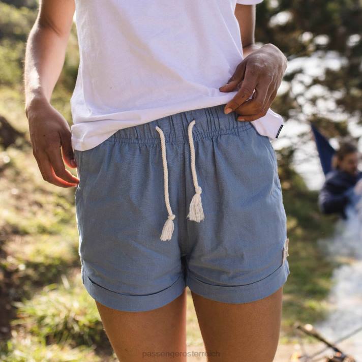 Passenger Frauen Santosa Hanf-Shorts, blauer Schatten 0BP2917 woclothing Blau