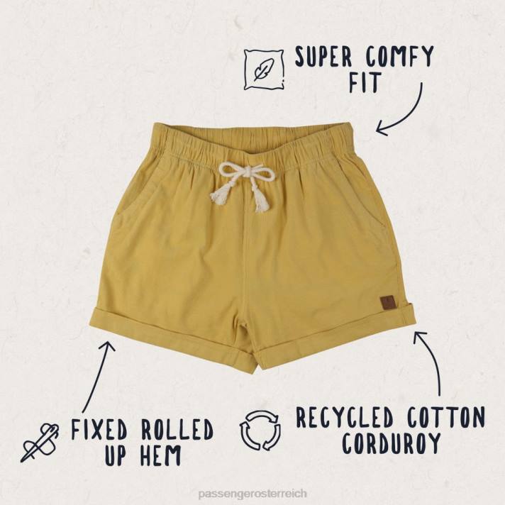 Passenger Frauen Santosa Shorts aus recyceltem Cord Jojoba 0BP2910 woclothing Jojoba