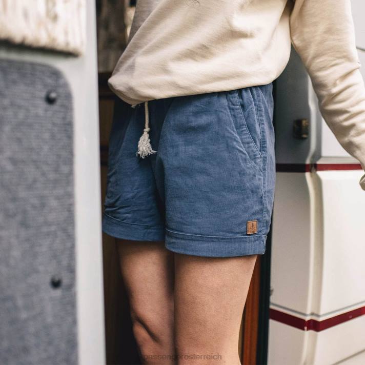 Passenger Frauen Santosa Shorts aus recyceltem Cord, blaues Glas 0BP2906 woclothing Blau