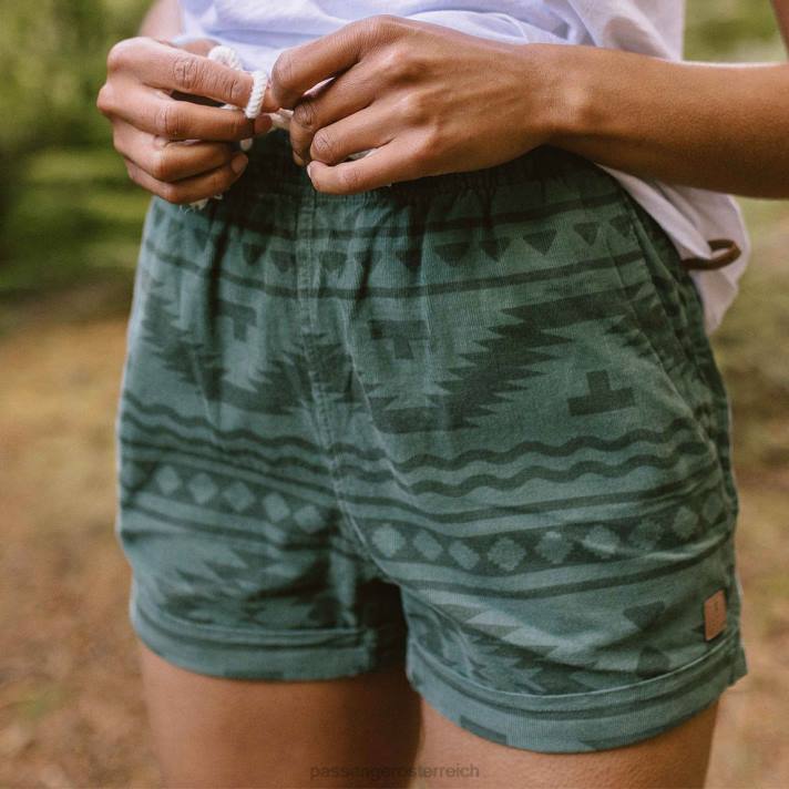 Passenger Frauen Santosa-Shorts aus recyceltem Cord, dunkles Efeu, treibend 0BP2908 woclothing Efeu