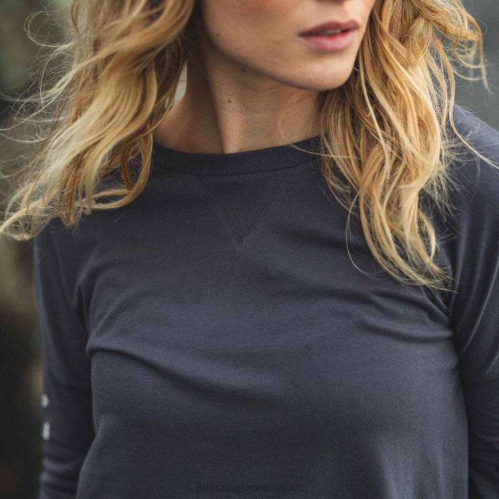 Passenger Frauen Big Leaf recyceltes LS-T-Shirt in verblasstem Schwarz 0BP2884 woclothing Schwarz