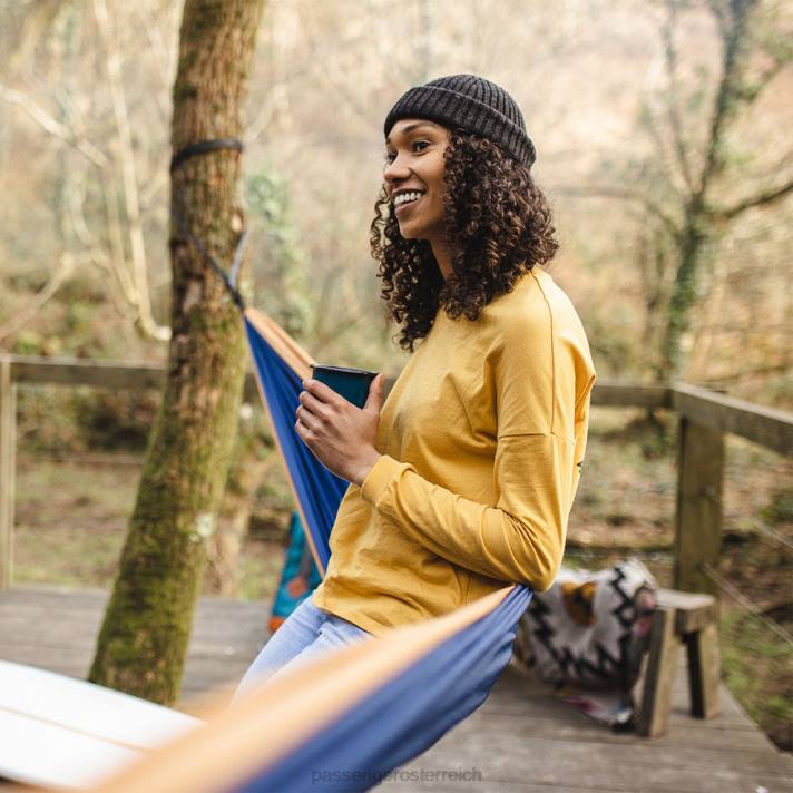 Passenger Frauen Big Leaf recyceltes ls T-Shirt Senfgelb 0BP2899 woclothing Gelb