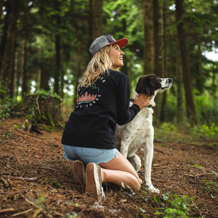 Passenger Frauen Big Leaf recyceltes ls T-Shirt schwarz 0BP2882 woclothing Schwarz