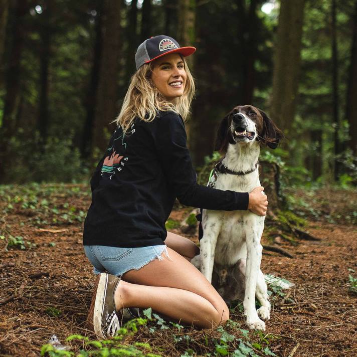 Passenger Frauen Big Leaf recyceltes ls T-Shirt schwarz 0BP2882 woclothing Schwarz