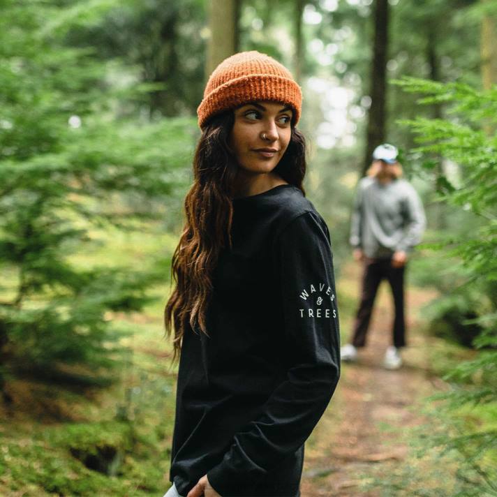 Passenger Frauen Big Leaf recyceltes ls T-Shirt schwarz 0BP2882 woclothing Schwarz