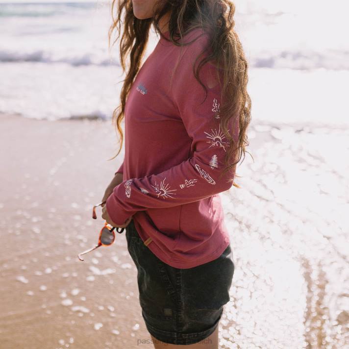 Passenger Frauen Dawn-T-Shirt aus recycelter Baumwolle in Erdrot 0BP2867 woclothing Rot