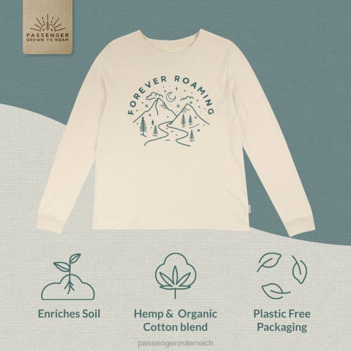 Passenger Frauen Forever Roaming Hanf ls T-Shirt Birke 0BP2897 woclothing Birke