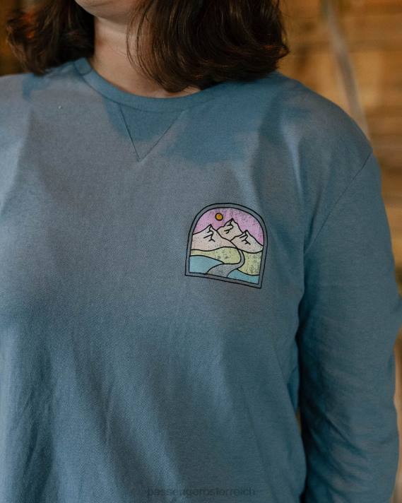 Passenger Frauen Friday Collective LS-T-Shirt aus recycelter Baumwolle in verwaschenem Blau 0BP2871 woclothing Blau