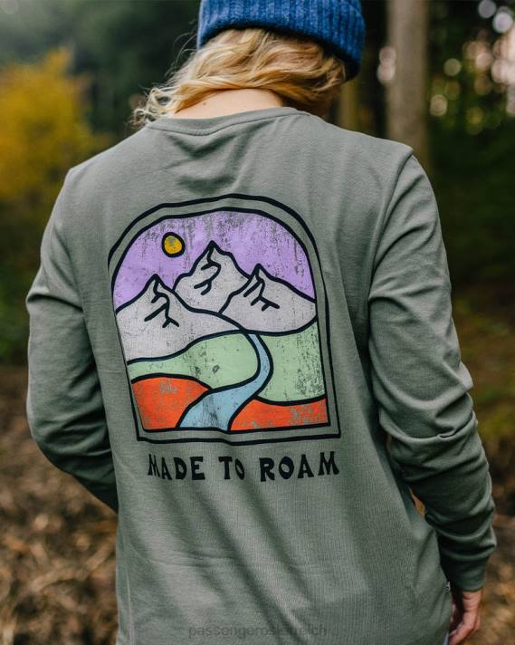 Passenger Frauen Friday Collective Langarm-T-Shirt aus recycelter Baumwolle, staubiges Olivgrün 0BP2876 woclothing Olive