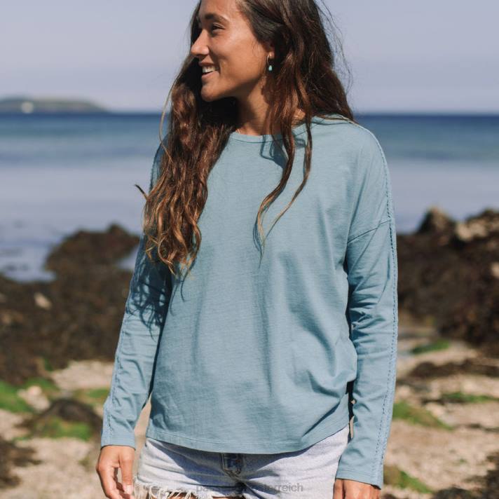 Passenger Frauen Maribou recyceltes ls T-Shirt Larkspur Blue 0BP2886 woclothing Blau