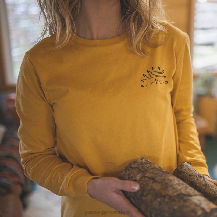 Passenger Frauen Mist recyceltes ls T-Shirt Senfgelb 0BP2887 woclothing Gelb