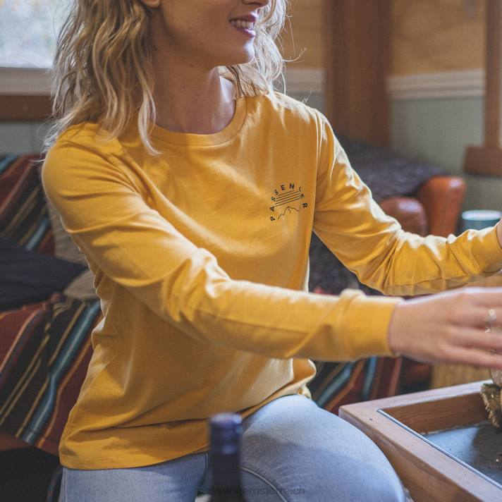 Passenger Frauen Mist recyceltes ls T-Shirt Senfgelb 0BP2887 woclothing Gelb