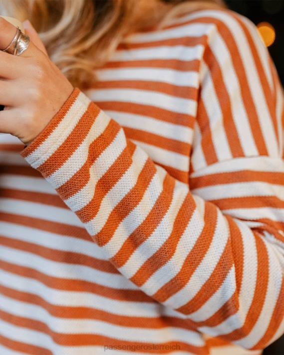 Passenger Frauen Panorama gestreiftes LS-T-Shirt glasierter Ingwer 0BP2878 woclothing glasiert