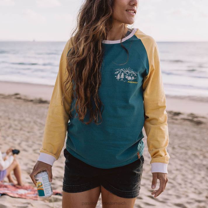 Passenger Frauen Riser-T-Shirt aus recycelter Baumwolle, blaue Koralle 0BP2885 woclothing Blau