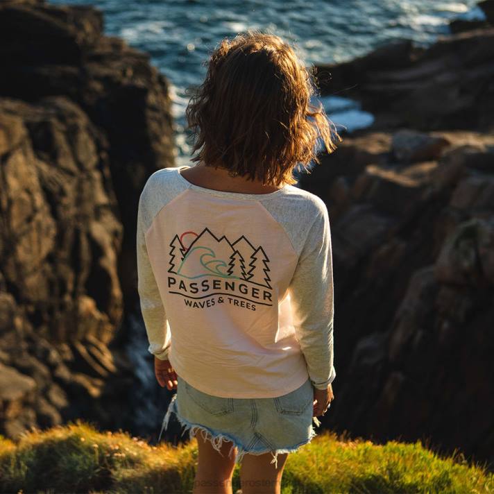 Passenger Frauen Toba recyceltes ls T-Shirt kaum rosa 0BP2895 woclothing Rosa