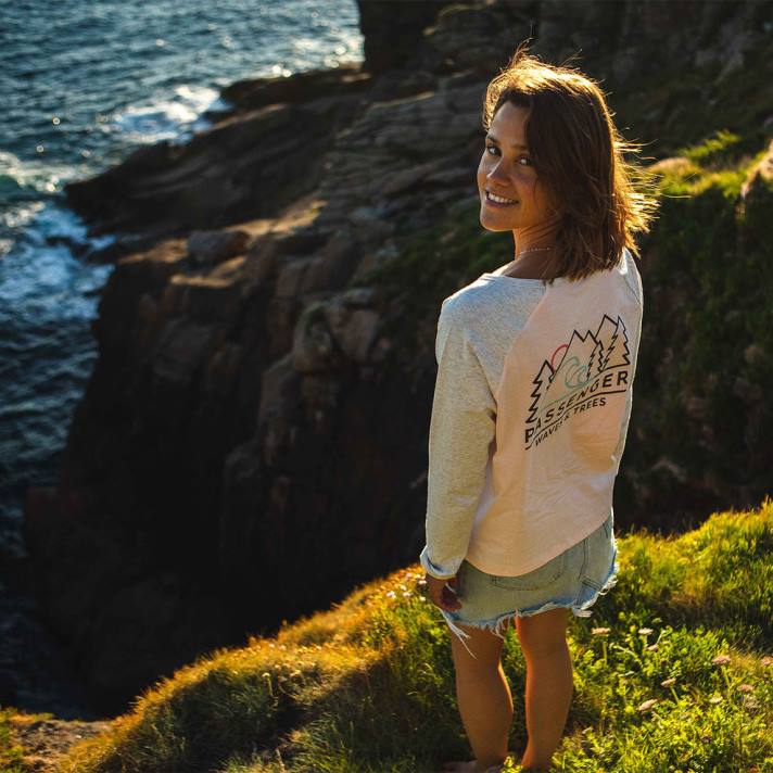 Passenger Frauen Toba recyceltes ls T-Shirt kaum rosa 0BP2895 woclothing Rosa