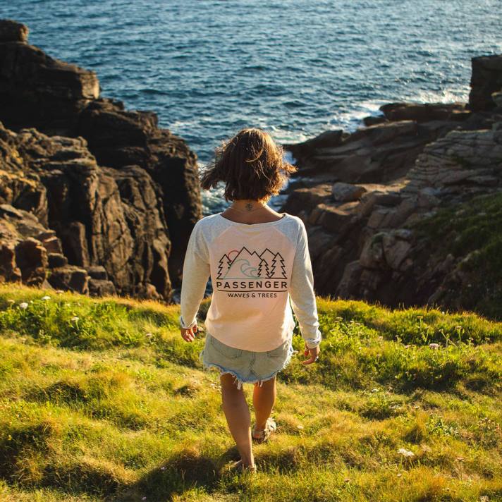 Passenger Frauen Toba recyceltes ls T-Shirt kaum rosa 0BP2895 woclothing Rosa