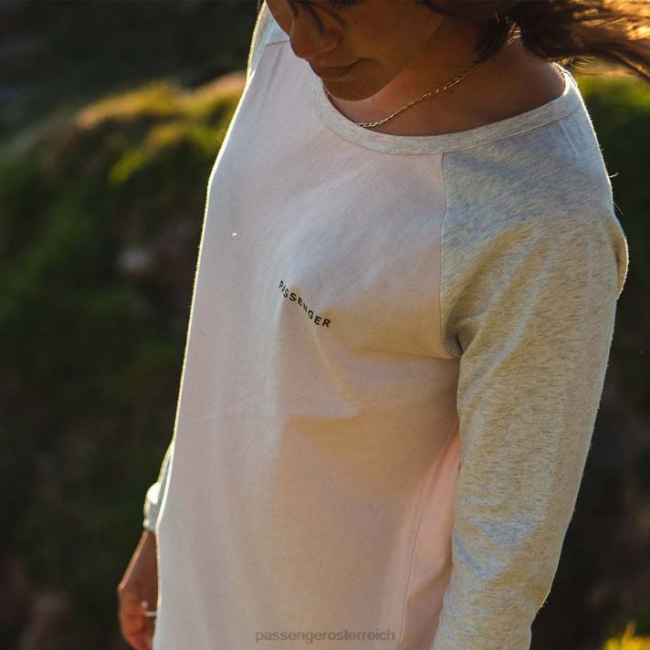 Passenger Frauen Toba recyceltes ls T-Shirt kaum rosa 0BP2895 woclothing Rosa