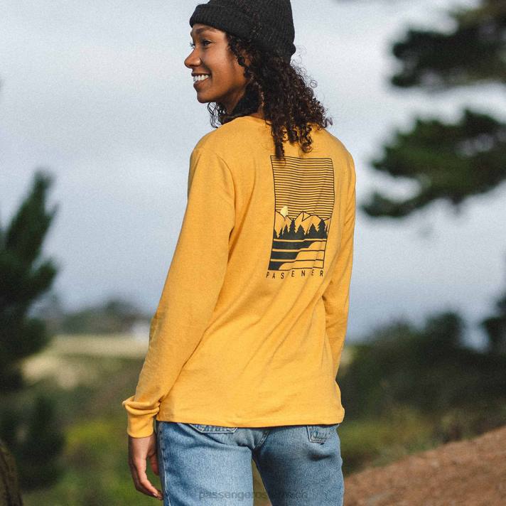 Passenger Frauen Travel More Recycling-LS-T-Shirt in Senfgelb 0BP2893 woclothing Gelb