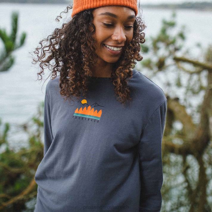 Passenger Frauen Travel More Recycling-LS-T-Shirt in verblasstem Schwarz 0BP2892 woclothing Schwarz