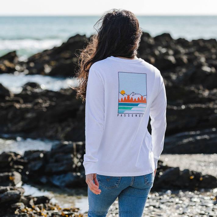 Passenger Frauen Travel More Recycling-Ls-T-Shirt weiß 0BP2888 woclothing Weiß
