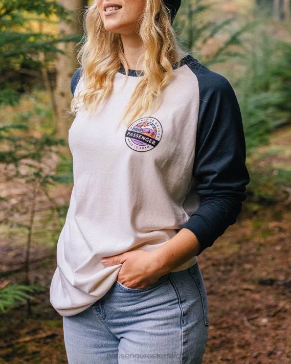 Passenger Frauen Wilds übergroßes Langarm-T-Shirt aus recycelter Baumwolle in tiefem Marineblau 0BP2869 woclothing Marine