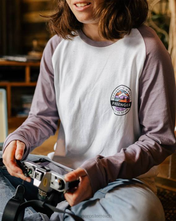 Passenger Frauen Wilds übergroßes Langarm-T-Shirt aus recycelter Baumwolle, staubiges Flieder 0BP2872 woclothing lila