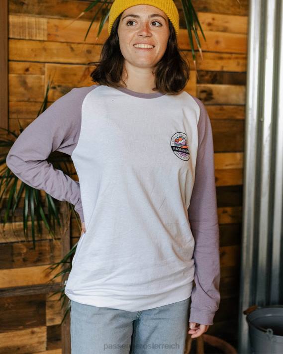 Passenger Frauen Wilds übergroßes Langarm-T-Shirt aus recycelter Baumwolle, staubiges Flieder 0BP2872 woclothing lila