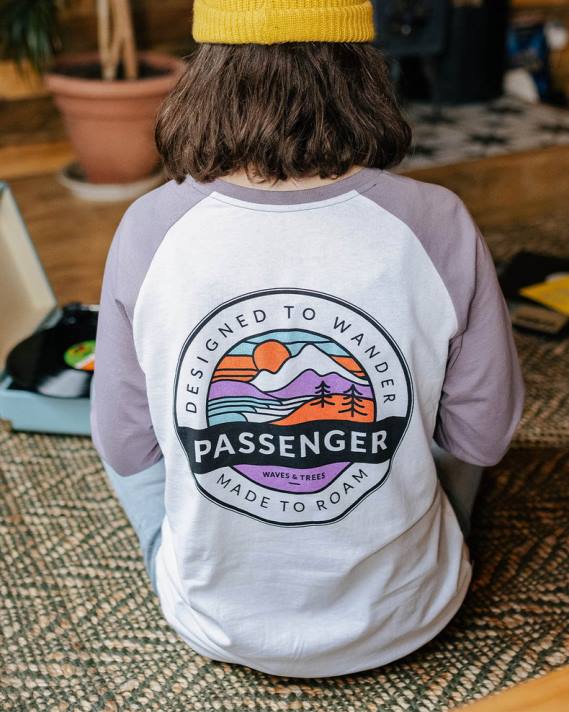Passenger Frauen Wilds übergroßes Langarm-T-Shirt aus recycelter Baumwolle, staubiges Flieder 0BP2872 woclothing lila