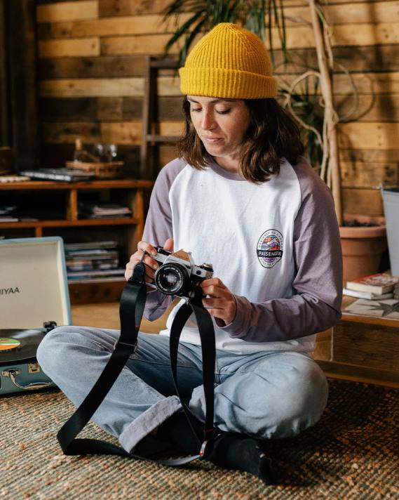 Passenger Frauen Wilds übergroßes Langarm-T-Shirt aus recycelter Baumwolle, staubiges Flieder 0BP2872 woclothing lila