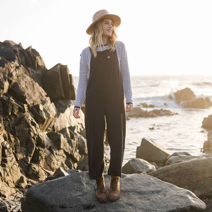 Passenger Frauen Lazy Day Latzhose Anthrazit (gewebt) 0BP2960 woclothing Holzkohle