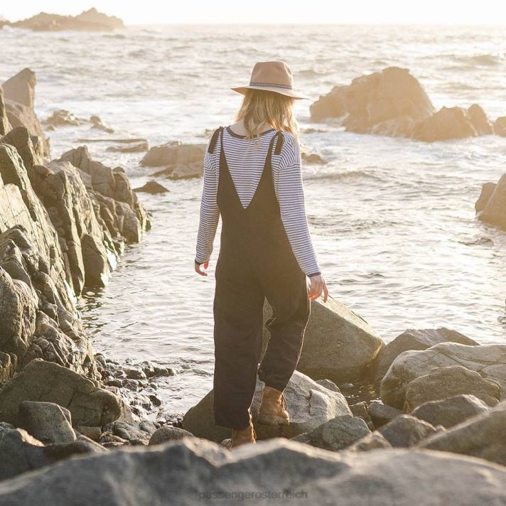 Passenger Frauen Lazy Day Latzhose Anthrazit (gewebt) 0BP2960 woclothing Holzkohle