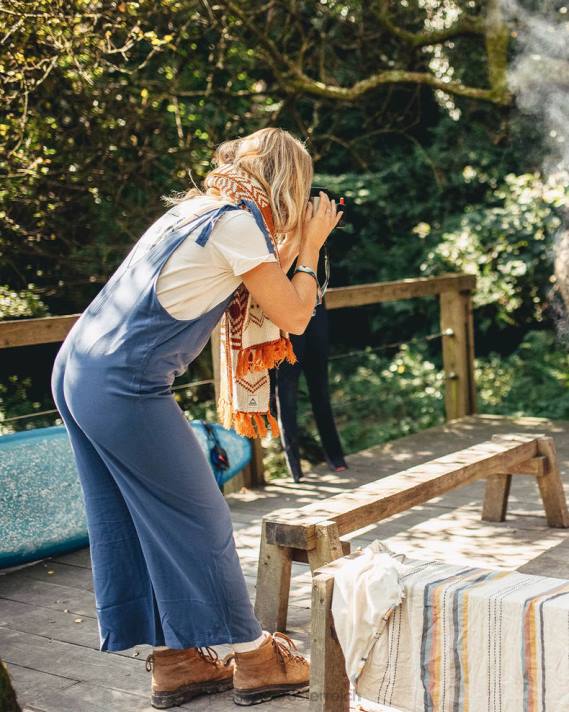 Passenger Frauen Lazy-Day-Latzhose aus dunklem Denim 0BP2967 woclothing Denim