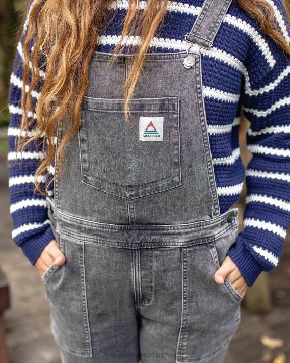 Passenger Frauen Roamist-Latzhose aus Bio-Baumwolle, gewaschener schwarzer Denim 0BP2952 woclothing Schwarz