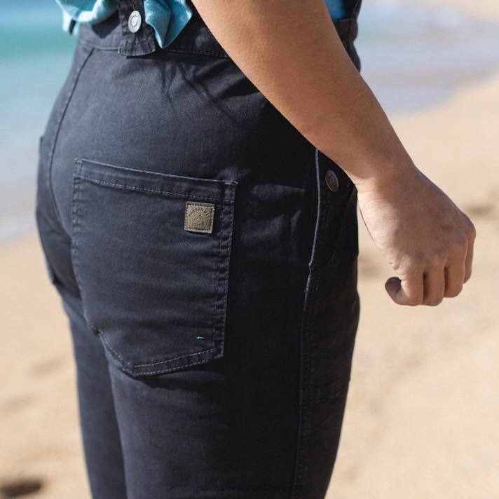 Passenger Frauen Roamist-Latzhose, schwarz gewaschen 0BP2982 woclothing Schwarz