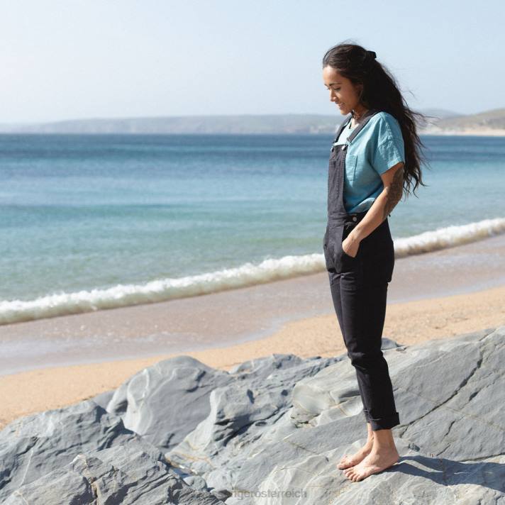 Passenger Frauen Roamist-Latzhose, schwarz gewaschen 0BP2982 woclothing Schwarz