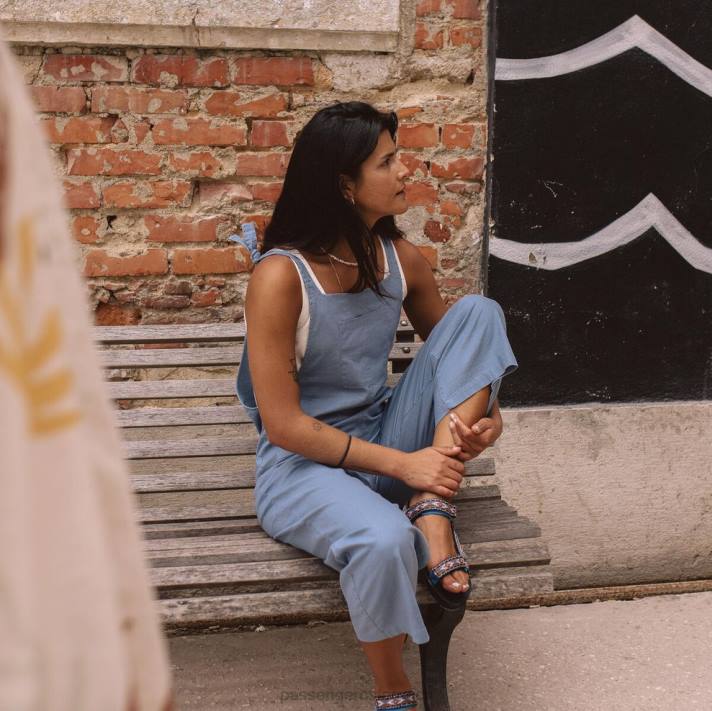 Passenger Frauen Sorglose Hanf-Latzhose, blauer Schatten 0BP2983 woclothing Blau