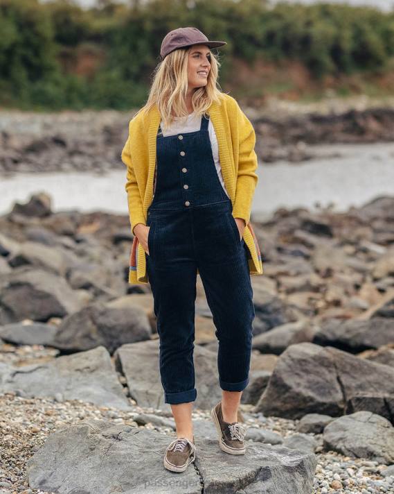 Passenger Frauen Tiaga Cord-Latzhose in tiefem Marineblau 0BP2955 woclothing Marine