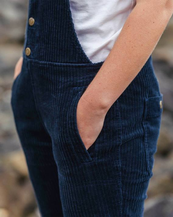 Passenger Frauen Tiaga Cord-Latzhose in tiefem Marineblau 0BP2955 woclothing Marine