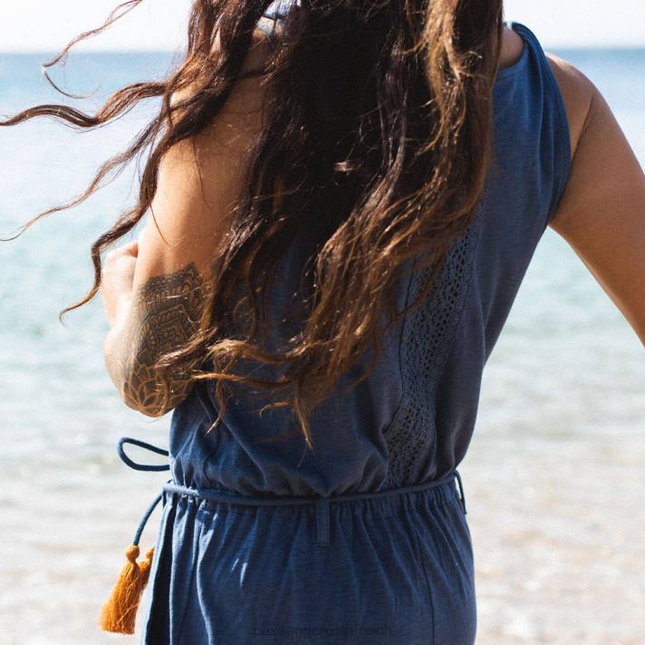 Passenger Frauen Eva recycelter Jumpsuit aus dunklem Denim 0BP2974 woclothing Denim