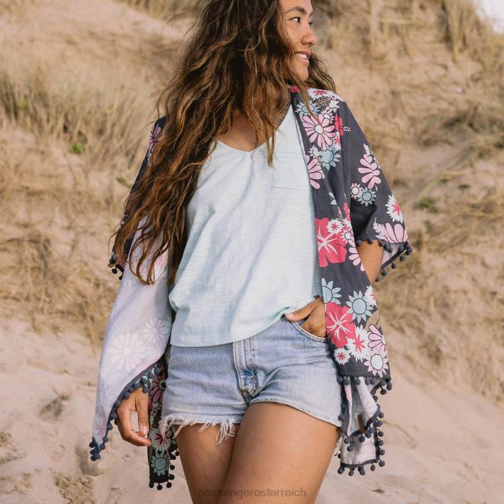 Passenger Frauen Bachschal, schwarze Blume platzte 0BP21005 woclothing Schwarz