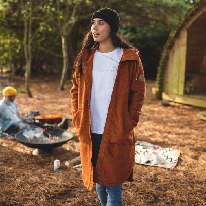 Passenger Frauen Campbell Sherpa-Cardigan mit Kapuze, glasierter Ingwer 0BP2682 woclothing glasiert