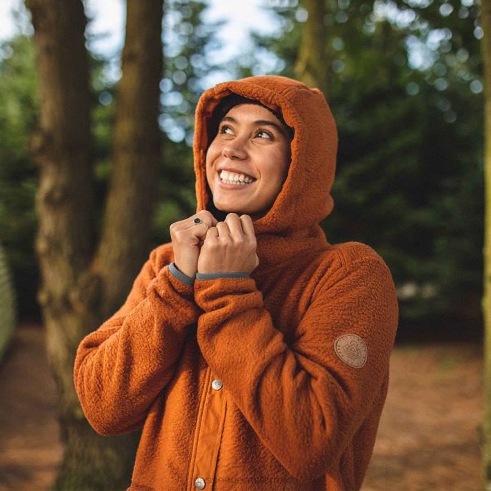 Passenger Frauen Campbell Sherpa-Cardigan mit Kapuze, glasierter Ingwer 0BP2682 woclothing glasiert