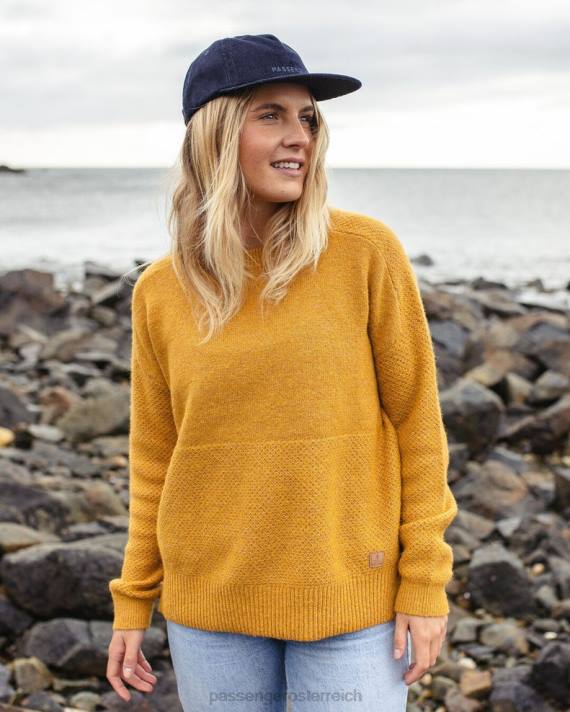 Passenger Frauen Cove recycelter Strickpullover Bernsteingold 0BP2826 woclothing Gold