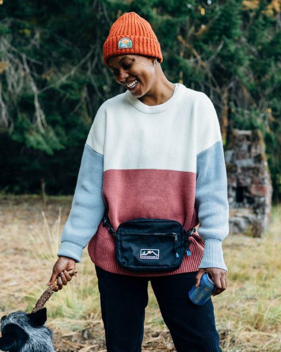 Passenger Frauen Gondwana übergroßer Strickpullover in gebrochenem Weiß 0BP2820 woclothing Weiß