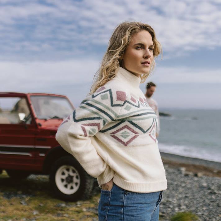 Passenger Frauen Ottoson Strickpullover in gebrochenem Weiß 0BP2845 woclothing Weiß