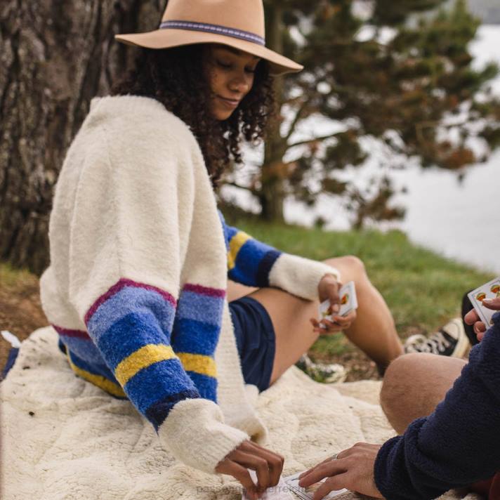 Passenger Frauen Riverglen-Cardigan mit weichen Kobalt-Streifen 0BP2847 woclothing Kobalt