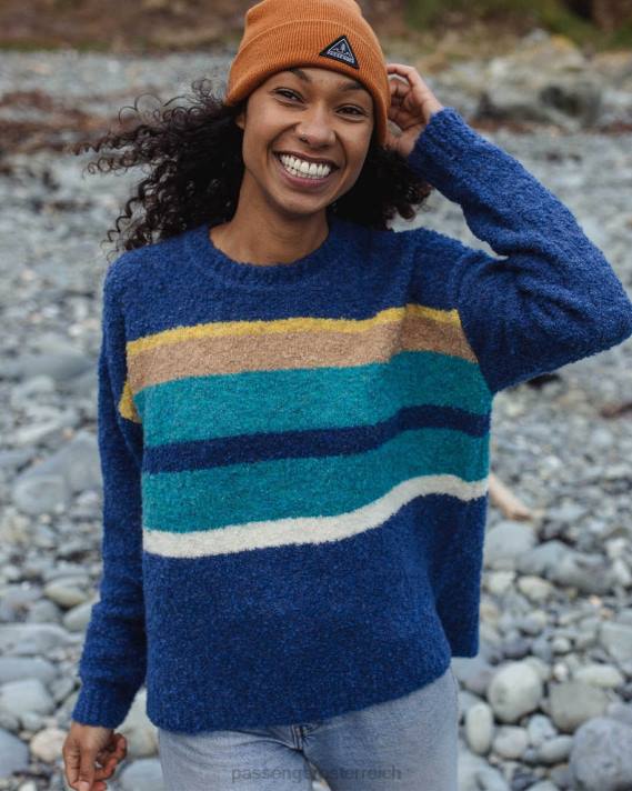 Passenger Frauen Riverglen-Strickpullover aus dunklem Denim 0BP2822 woclothing Denim