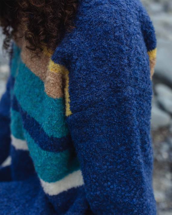 Passenger Frauen Riverglen-Strickpullover aus dunklem Denim 0BP2822 woclothing Denim